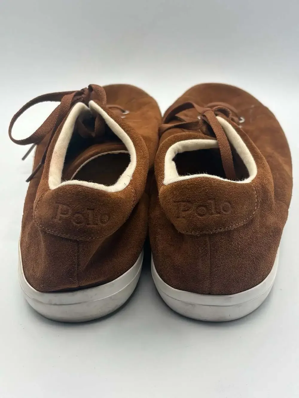 Polo Ralph Lauren Longwood Brown Suede Sneaker Shoes Size 15D - See Notes